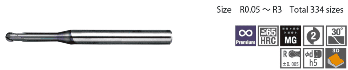 เอ็นมิลกัดเหล็กชุบแข็ง MRBH230 จาก NS TOOL เคลือบผิว MUGEN COATING PREMIUM