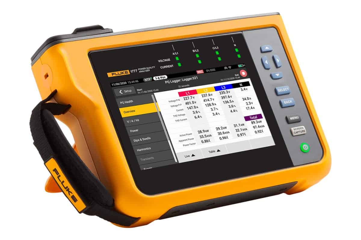 หน้าจอแสดงผลของ Fluke 1770 Series