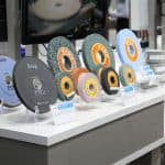 ดิสเพลย์หินเจียรหลายรุ่นจาก Teiken ที่จัดแสดงในงาน InterMold Thailand 2025 โดย Factory Max