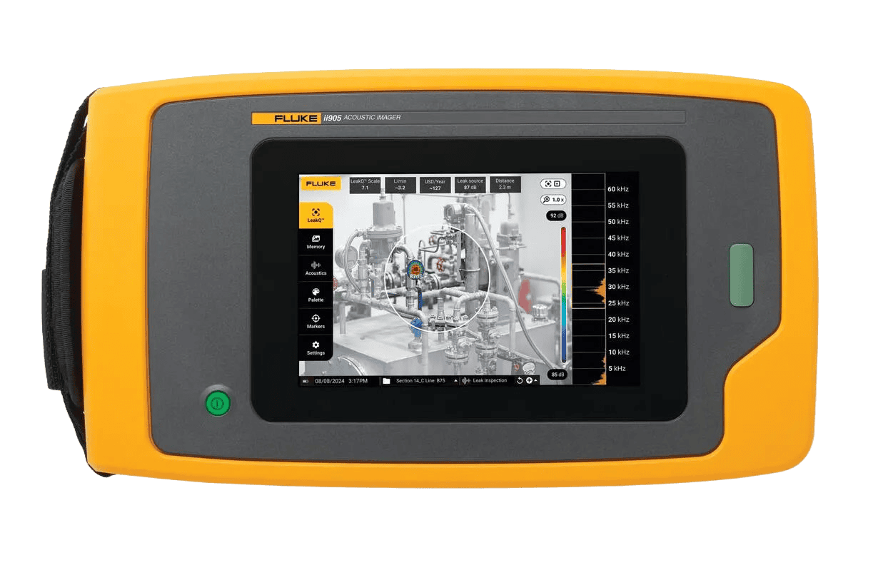 Fluke ii905 Acoustic Imager with LeakQ mode for compressed air leak cost estimation and reporting