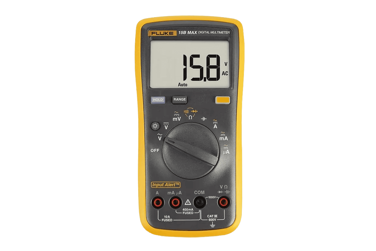 ดิจิทัลมัลติมิเตอร์ Fluke รุ่น 15B MAX แสดงหน้าจอขนาดใหญ่และฟังก์ชันการวัดพื้นฐานที่ครบถ้วนสำหรับช่างมืออาชีพ