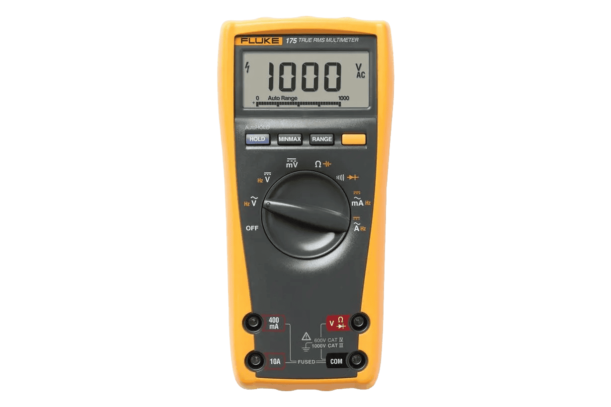Fluke 175 True-RMS Digital Multimeter for entry-level industrial electrical testing.