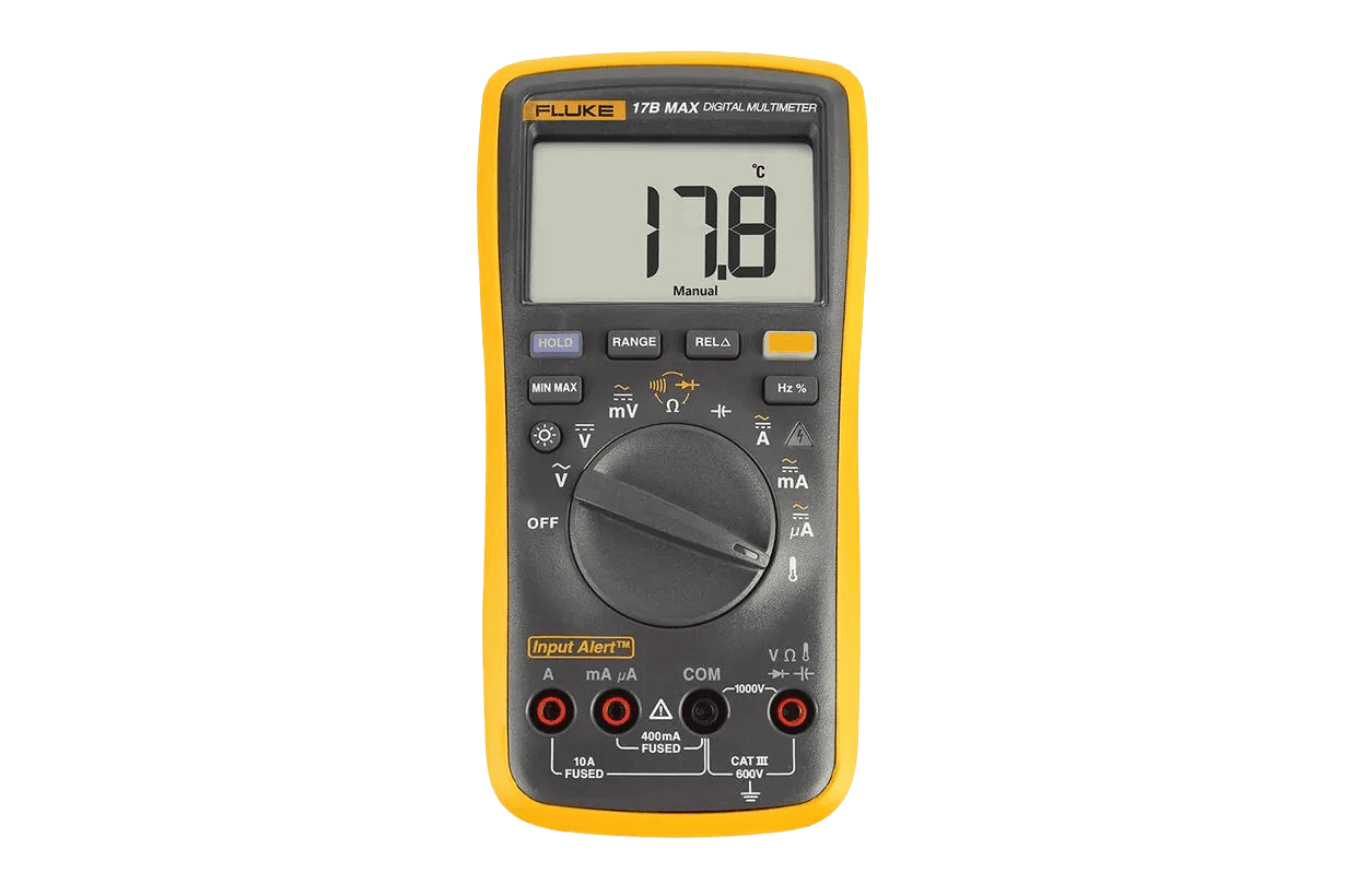 ดิจิทัลมัลติมิเตอร์ Fluke รุ่น 17B MAX รองรับการวัดอุณหภูมิและความถี่ หน้าจอใหญ่พร้อมระบบ Input Alert