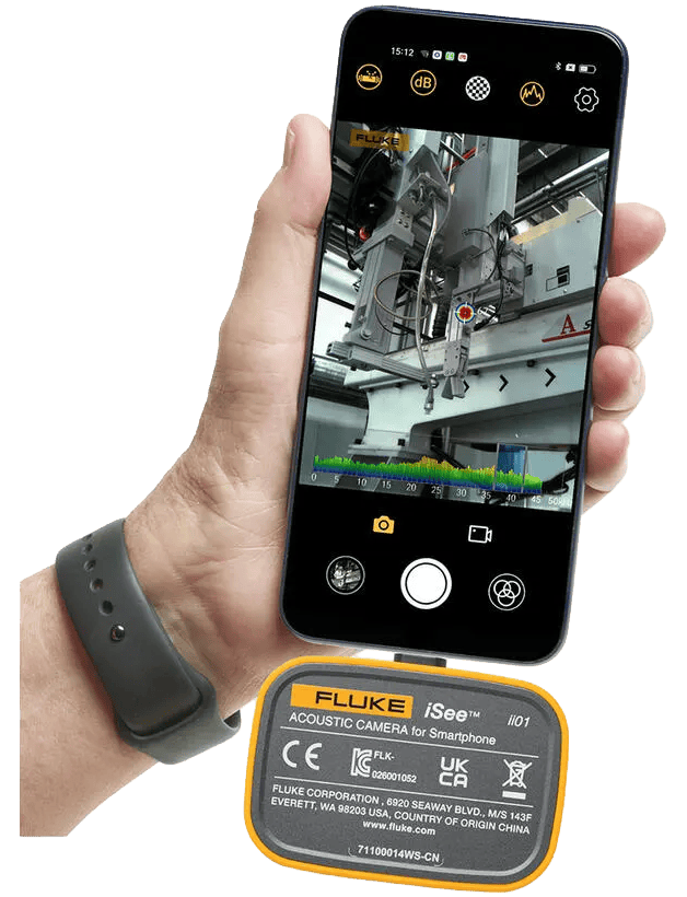 กล้องถ่ายภาพเสียงพกพา Fluke iSee ii01 เชื่อมต่อสมาร์ทโฟนสำหรับการตรวจเช็กหน้างานแบบคล่องตัวสูงเพื่อลดปัญหากระแสไฟรั่วและลมรั่วในอุตสาหกรรม
